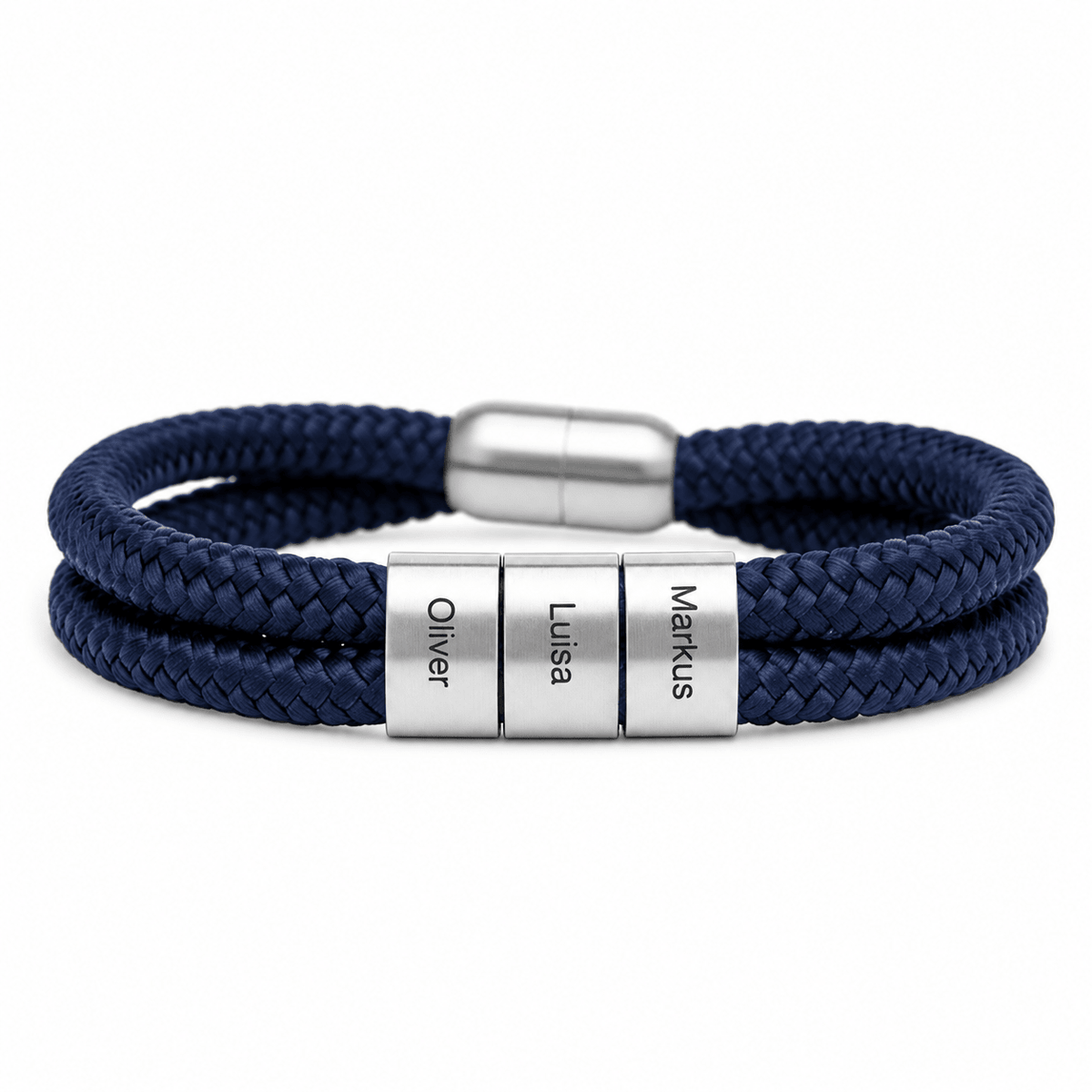 Blau Segeltau Armband mit Ringgravur - OTANTO