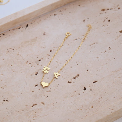 585er Gold Buchstaben Armband - OTANTO