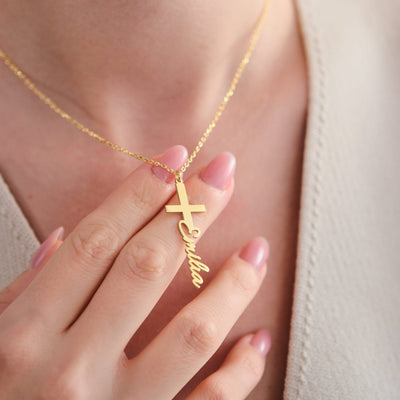 585er Gold Namenskette - Variante Kreuz - OTANTO