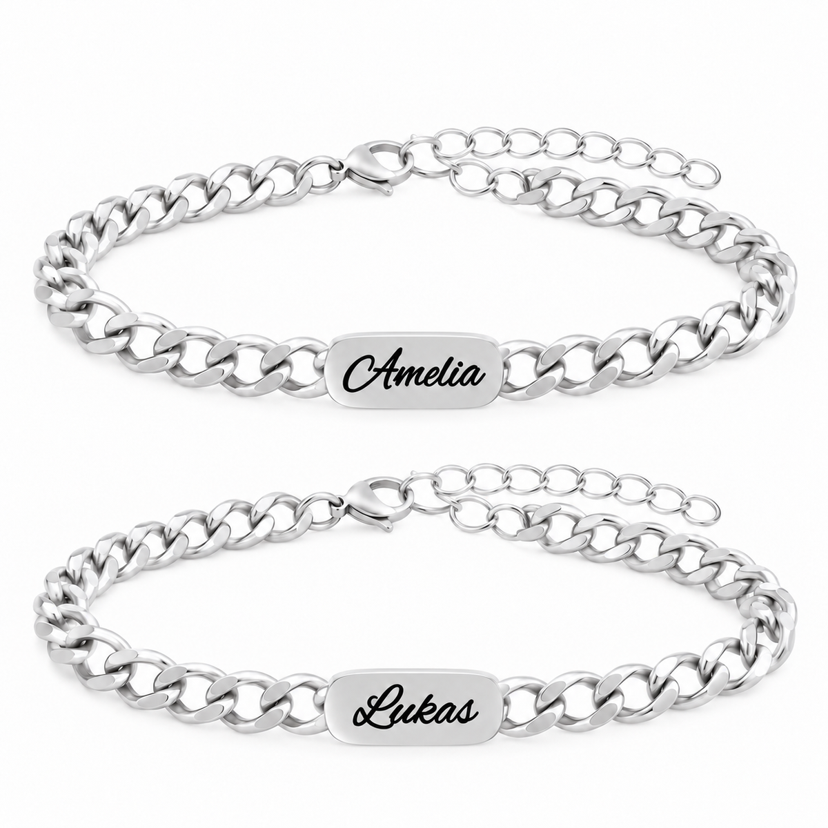 Cuban Partnerarmband mit Gravur