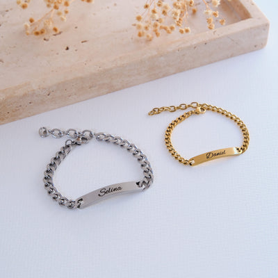 Silber Partnerarmband mit Gravur