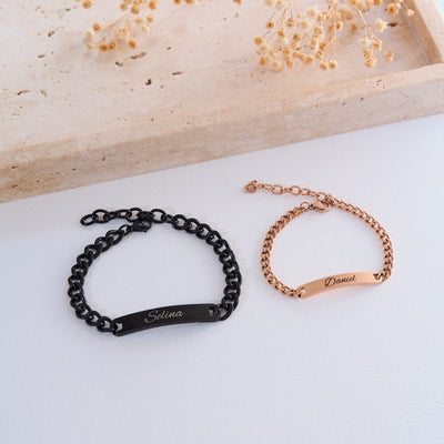 Silber Partnerarmband mit Gravur