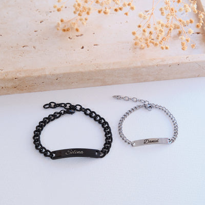 Silber Partnerarmband mit Gravur