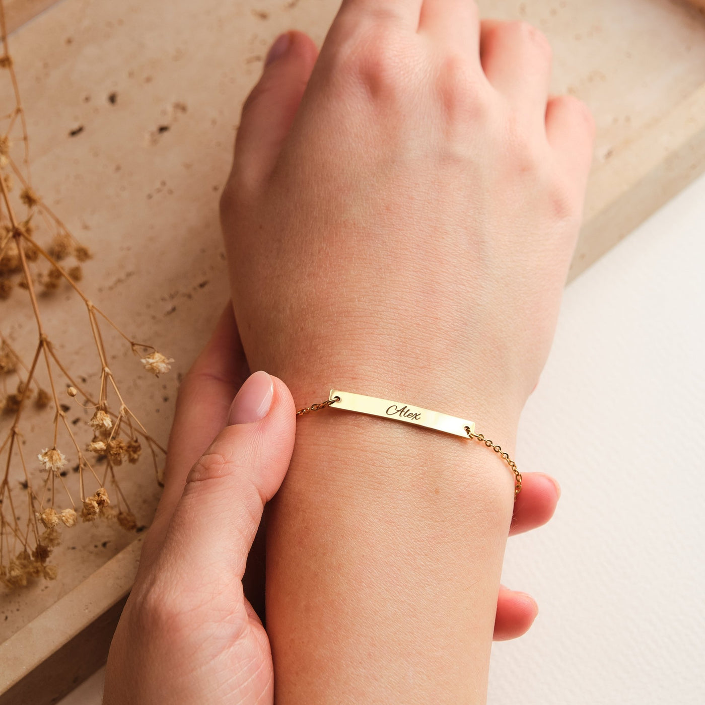 Bar Partnerarmband mit Gravur - OTANTO