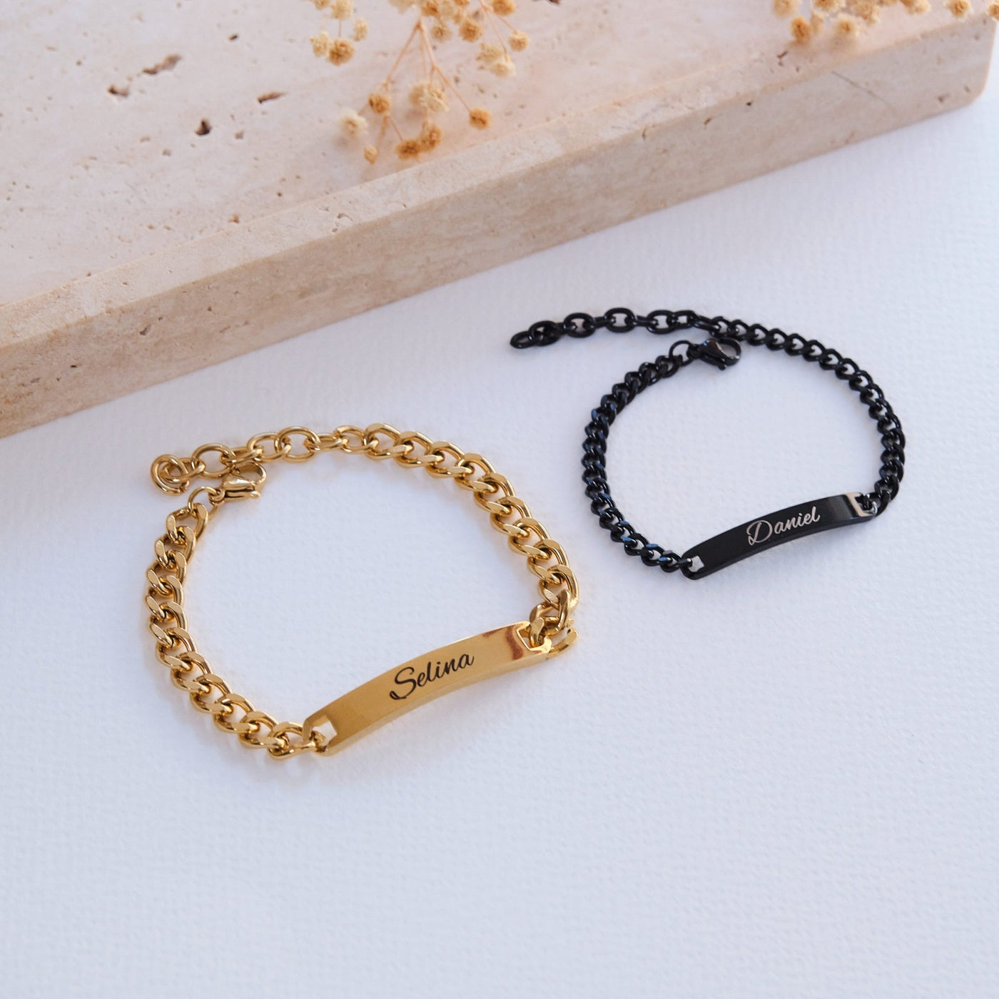 Gold Rose Partnerarmband mit Gravur - OTANTO