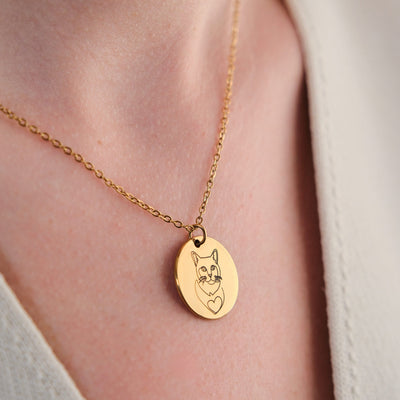 Haustier Halskette mit One Line Art Gravur - OTANTO