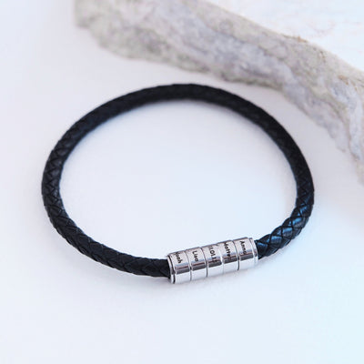 Leder Ringarmband mit bis zu 5 Gravuren - OTANTO