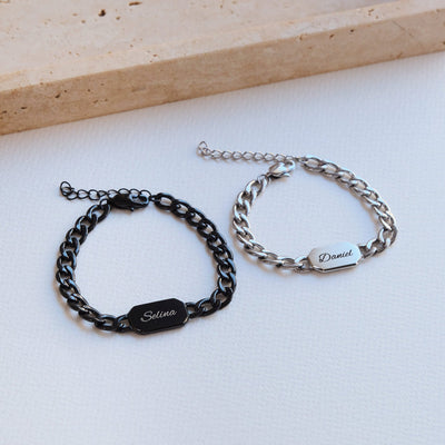 Oktagon Partnerarmband mit Gravur - OTANTO