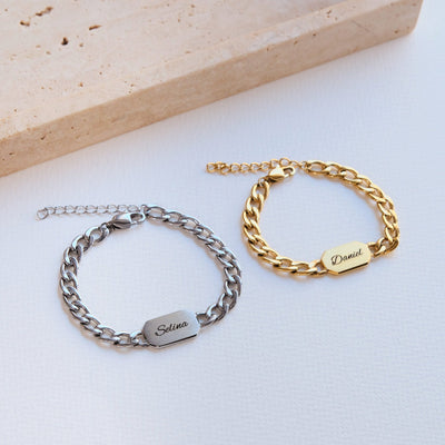 Oktagon Partnerarmband mit Gravur - OTANTO