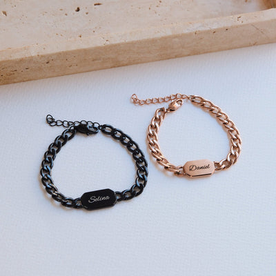 Oktagon Partnerarmband mit Gravur - OTANTO