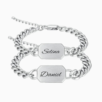 Oktagon Partnerarmband mit Gravur - OTANTO