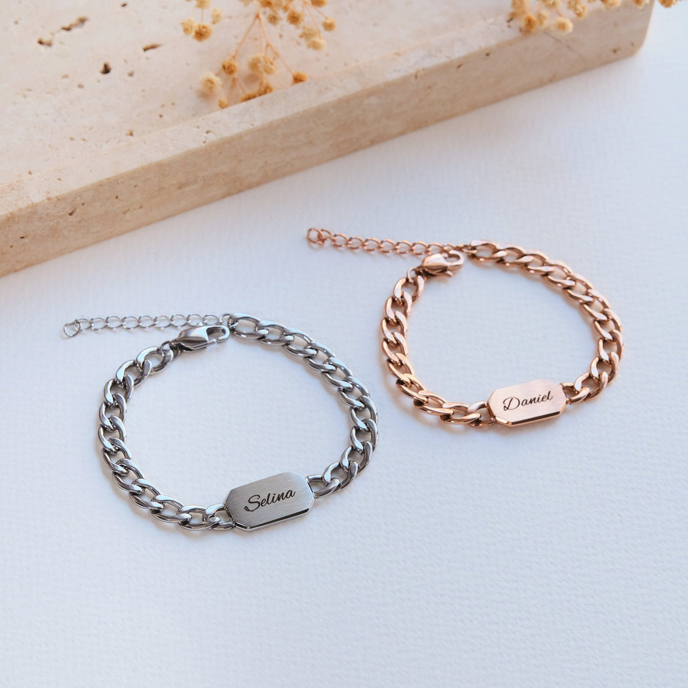 Oktagon Partnerarmband mit Gravur - OTANTO