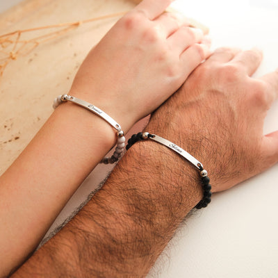 Partnerarmband mit schwarzen Perlen - OTANTO