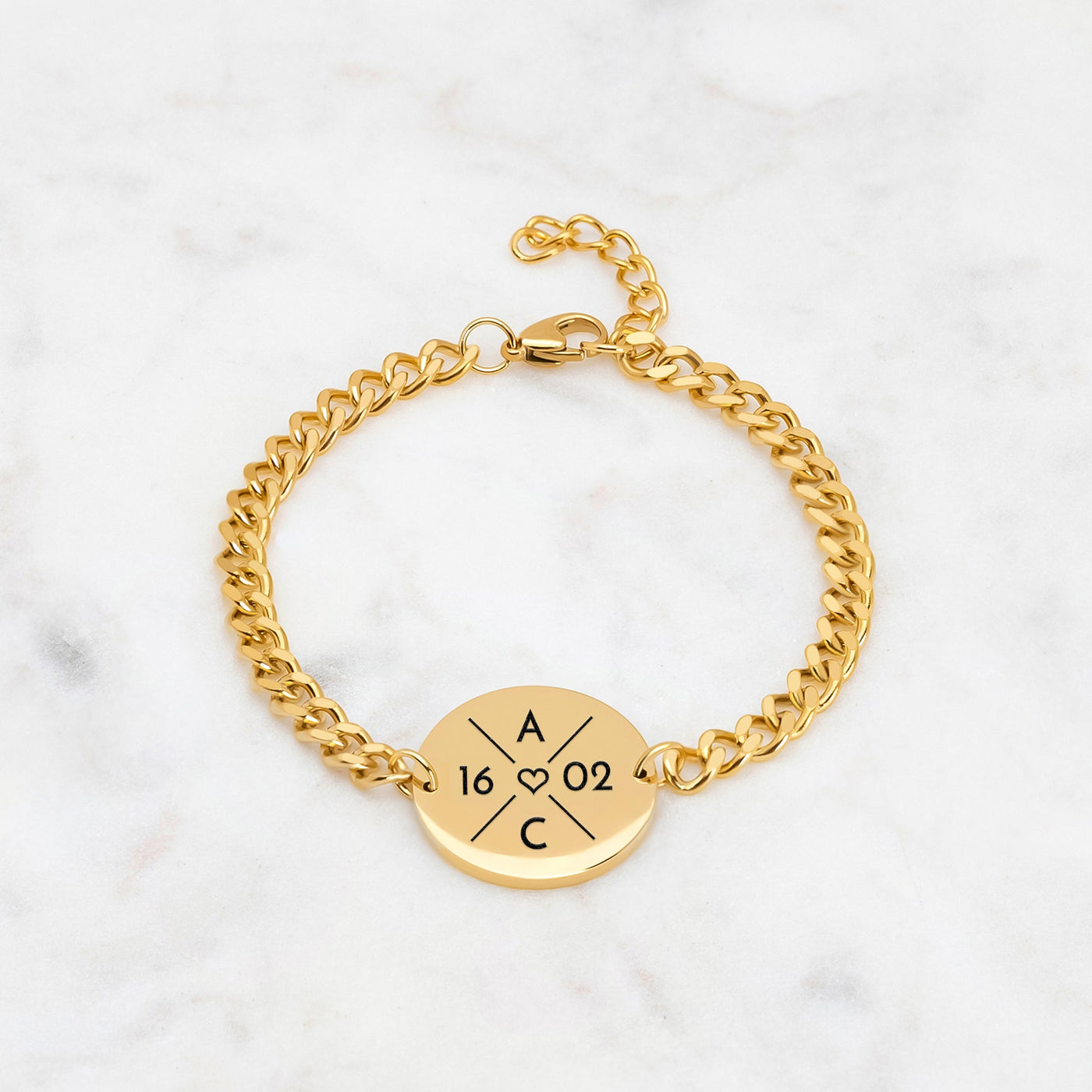 Plätchen Armband mit X Gravur - OTANTO