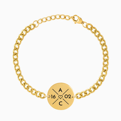 Plätchen Armband mit X Gravur - OTANTO