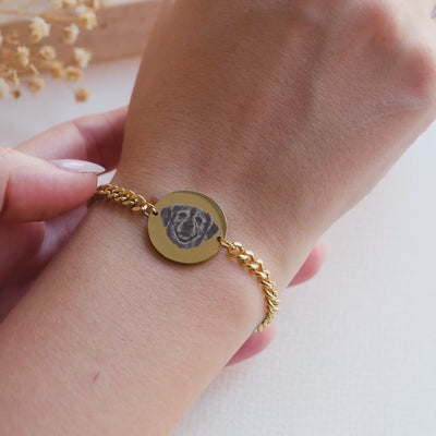 Bracelet gravure photo pour animaux de compagnie femme