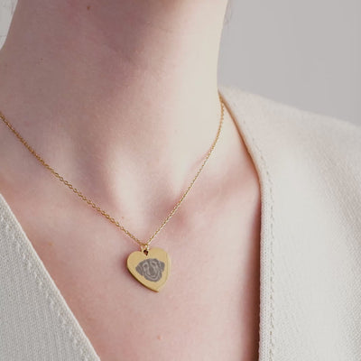 Collier cœur avec gravure photo pour animal de compagnie