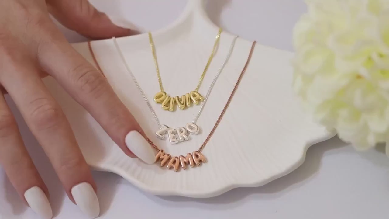 585er Gold Namenskette - Variante Bubble