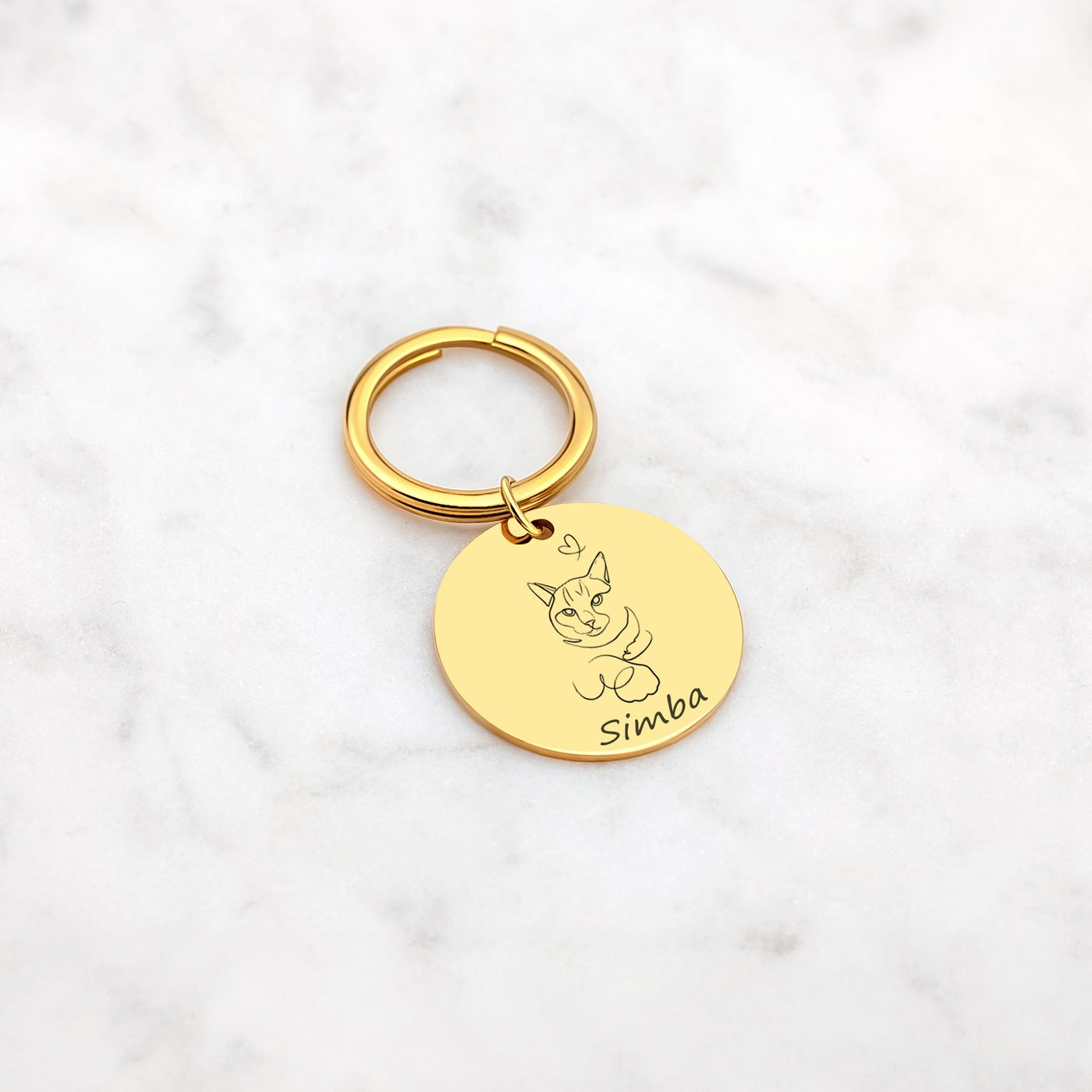 Schlüsselanhänger mit Haustier One Line Art Gravur - OTANTO