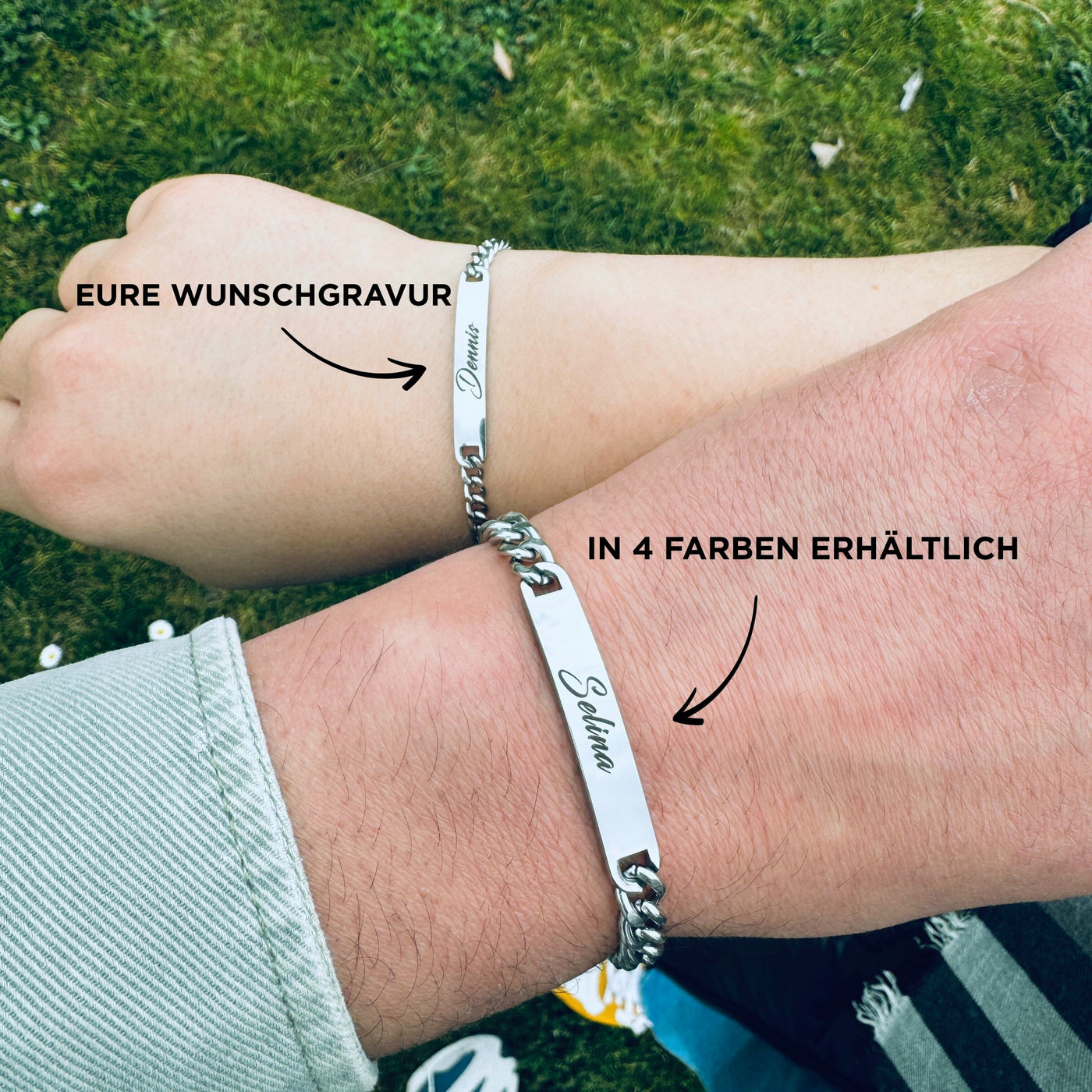 Silber Partnerarmband mit Gravur - OTANTO