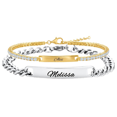 Tennis Partnerarmband mit Gravur - OTANTO