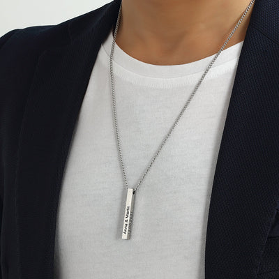 2 x Cuban Chain 3D Partner Säulenketten mit Gravur - OTANTO