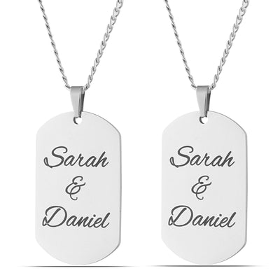 2 x Cuban Chain Dog Tag ID Partnerketten - OTANTO