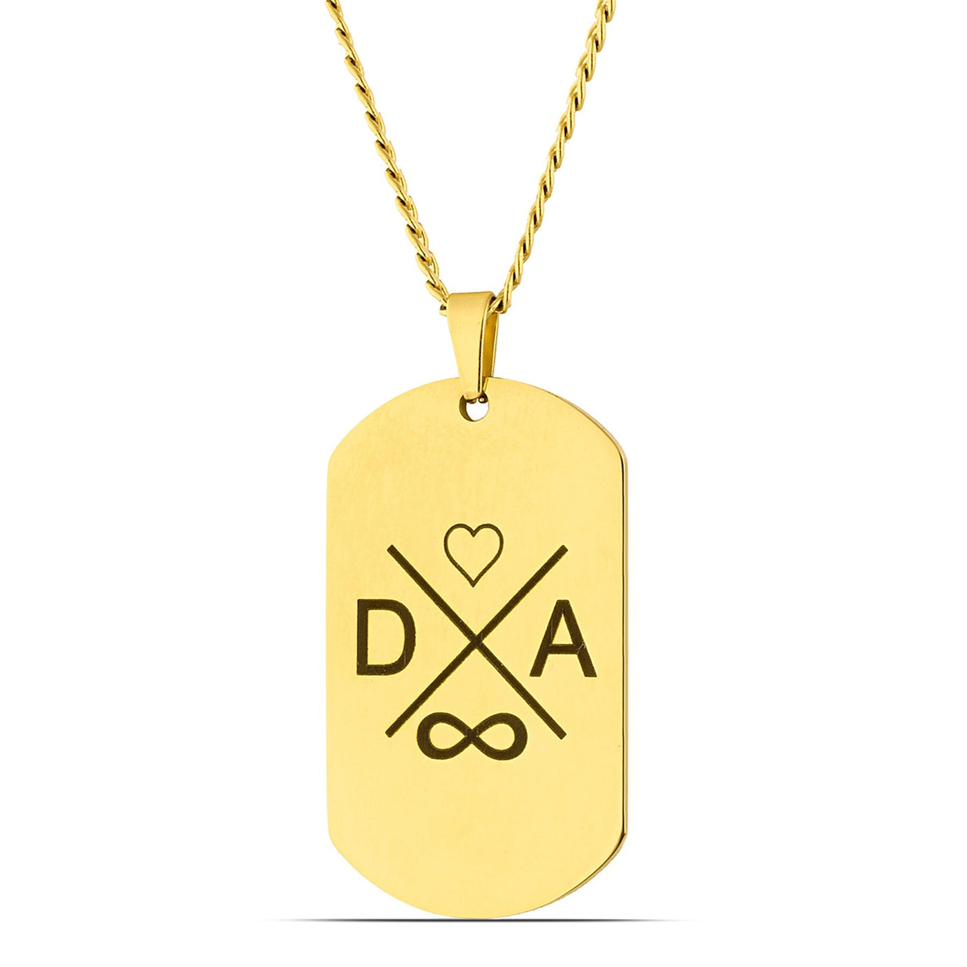 2 x Cuban Chain Dog Tag ID Partnerketten - OTANTO