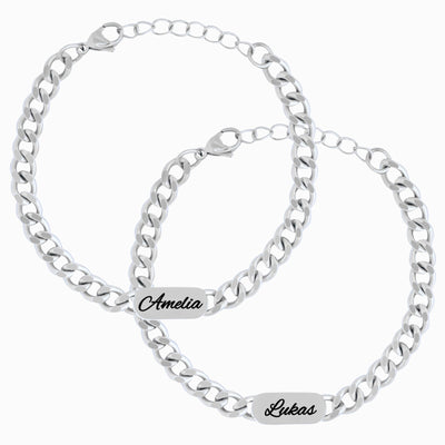 Cuban Partnerarmband mit Gravur - OTANTO